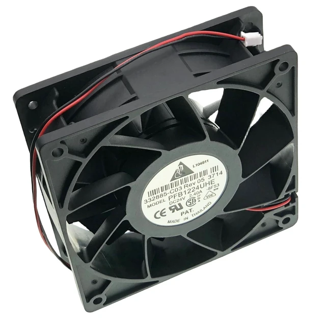 Alt view image 3 of 7 - for PFB1224UHE DC BRUSHLESS Fan, DC 24V 2.40A 12CM Size :120×120×38mm,2-pin 2-Wire Inverter Cooling Fan.