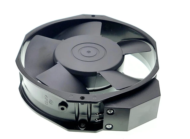 Alt view image 2 of 7 - New Aluminum Frame Cooling fan for NMB 5915PC-23T-B30 A00,56 DBA,190 MA, Ball Bearing, 230~AC 50/60Hz 35W, Fan Frame Size: 172x150x38mm,2-pin.