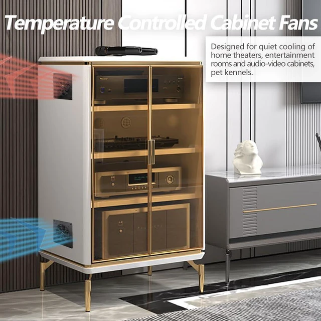 Alt view image 2 of 6 - 120mm USB Quiet Cabinets Cooling Fan System 6" with 0-60 Adjustable Thermostat Control, for Home Theater AV Cabinets,Plant House, pet Kennel