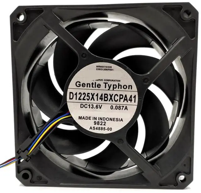 Alt view image 3 of 5 - Cooling Fan for D1225X14BXCPA41 DC 13.6V 0.087A Silent Cooling Sickle Fan 4-pin 4-Wire 120×120×25mm