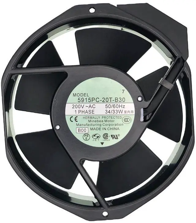 Alt view image 7 of 7 - for NMB-MAT 5915PC-20T-B30 200V 34/33W 17238 AC Cooling Fan, Size:150x 172 x 38MM.