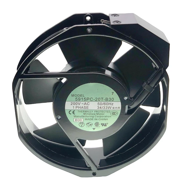 Alt view image 6 of 6 - For NMB-MAT 5915PC-20T-B30 200V 34/33W 17238 AC Cooling Fan, Size:150x 172 x 38MM.