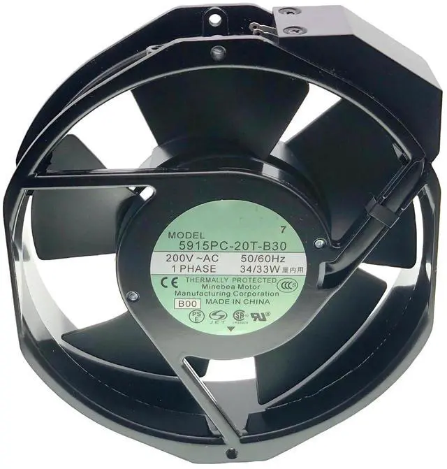 Alt view image 6 of 7 - for NMB-MAT 5915PC-20T-B30 200V 34/33W 17238 AC Cooling Fan, Size:150x 172 x 38MM.