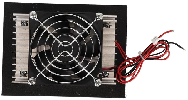 Alt view image 5 of 7 - Peltier Cooling Fan 12V 120W, Semiconductor Cooler with Aluminium Alloy, Noiseless Refrigeration System for PC Tablet Box Bed, Compact Space Saving with Airtight Structure