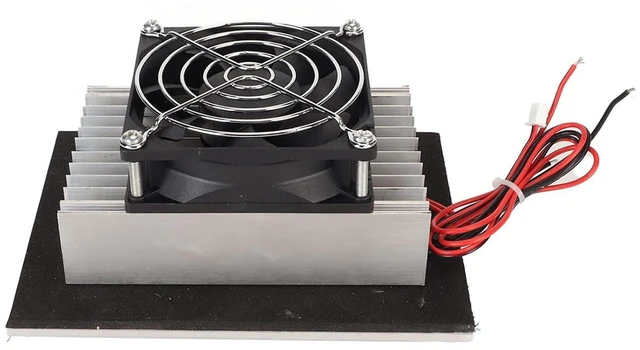 Alt view image 6 of 7 - Peltier Cooling Fan 12V 120W, Semiconductor Cooler with Aluminium Alloy, Noiseless Refrigeration System for PC Tablet Box Bed, Compact Space Saving with Airtight Structure