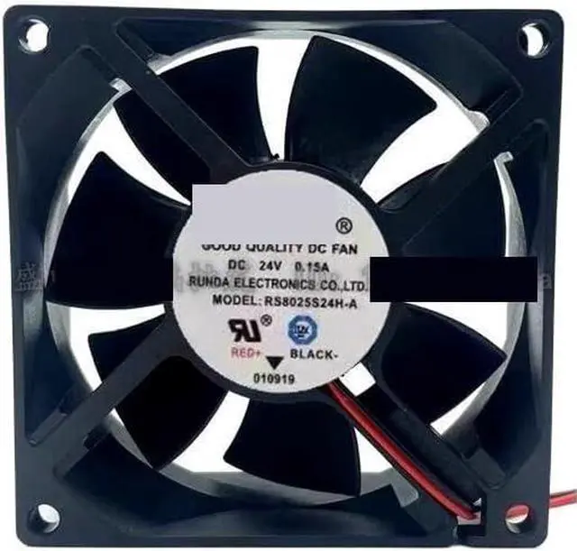 Main image of for RUNDA RS8025S24H-A DC 24V 0.15A 80x80x25mm 2-Wire Server Cooling Fan