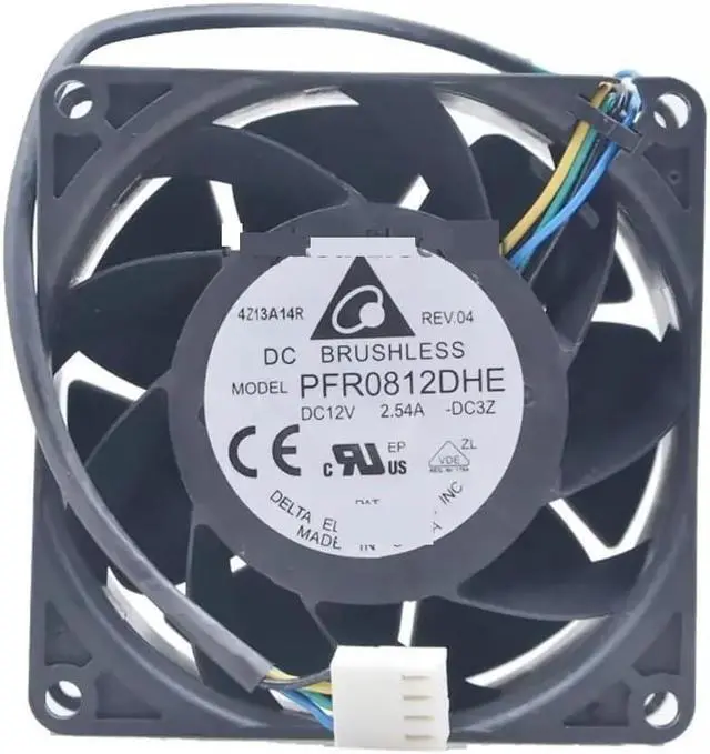 Main image of 8038 Fan 8cm 80mm for Delta PFR0812DHE Server Cooling Fan DC 12V 2.54A 80x80x38mm 4-Wire pwm Cooler