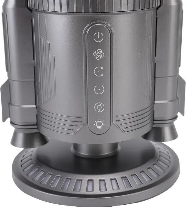 Alt view image 7 of 7 - Cryfokt Desktop Air Circulator Fan, RGB Color Light Simulated Rocket Cooling Fan with Dual Drive Mist Spray for Gaming Room Office Bedroom