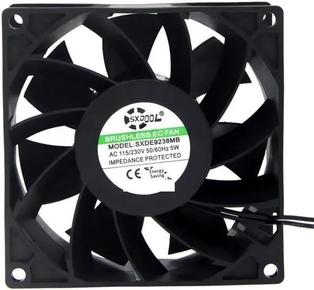 Main image of for SXDOOL 92x92x38mm EC Cooling Fan AC 90-270V 5W Dual Ball 68.5CFM Speed