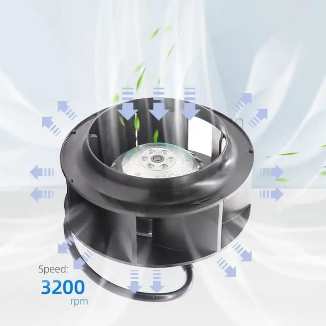 Alt view image 3 of 7 - R2E133-BH66-07 AC Centrifugal Fan for ebM Papst -R2E133BH6607 230V AC 25/28W 0.11/0.13A 2700/3200RPM 1-Phase Control Industrial Cooling Fan for Machine Tool Heat Dissipation Air Purifier