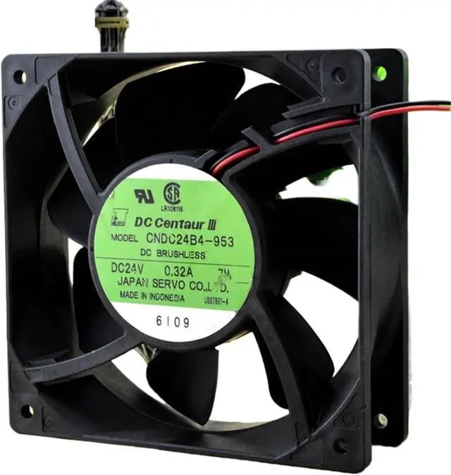 Alt view image 2 of 4 - 1pc for CNDC24B4-953 24V 0.32A 7W 12cm 12038 120x120x38mm Double Ball Bearing Cooling Fan