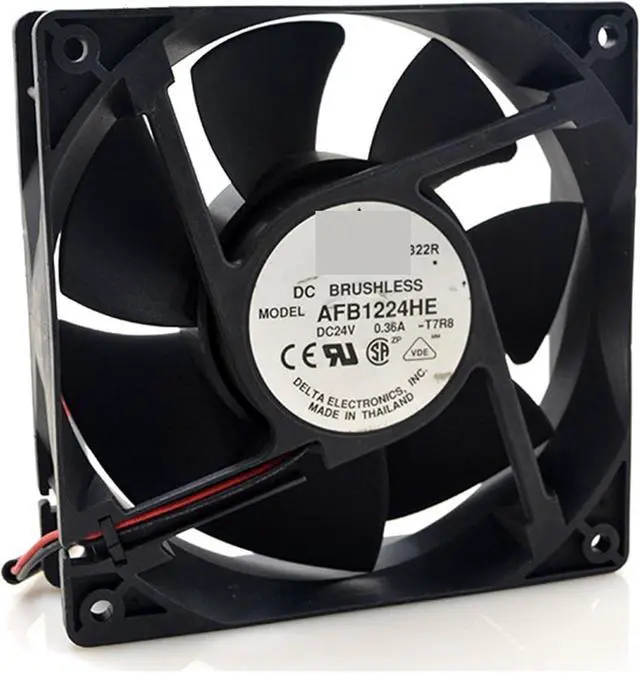Alt view image 2 of 4 - 1pc for AFB1224HE 24V 0.36A 3500RPM 12cm 12038 120x120x38mm Double Ball Bearing Cooling Fan