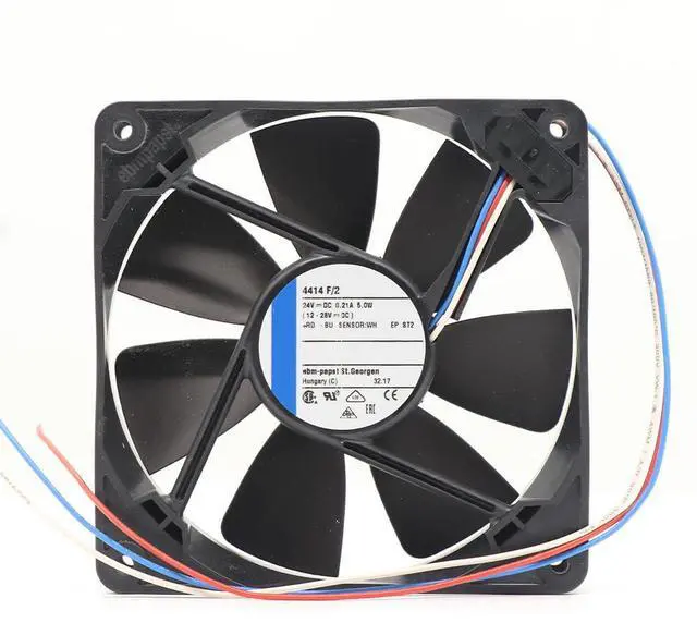 Main image of 4414F/2 for ebm papst 24V DC Cooling Fan, 4414F2 Fan 0.21A 5W Axial Ball Bearing Cabinet Cooling Fan 2900RPM 168m³/h Airflow 120x120x25mm