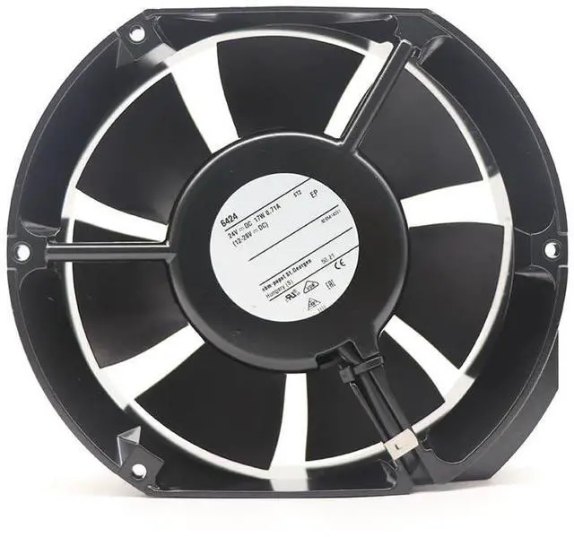 Main image of 6424 Compact Axial Fan for eBm Papst - 6424 Metal Fan 24V DC 17W 0.71A 3400RPM Ball Inverter Axial Industrial Cooling Fans for UPS, Server Racks, Telecom & Medical Equipment 172 * 150 * 51MM