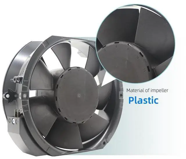 Alt view image 5 of 7 - 6424 Compact Axial Fan for eBm Papst - 6424 Metal Fan 24V DC 17W 0.71A 3400RPM Ball Inverter Axial Industrial Cooling Fans for UPS, Server Racks, Telecom & Medical Equipment 172 * 150 * 51MM