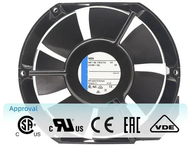 Alt view image 7 of 7 - 6424 Compact Axial Fan for eBm Papst - 6424 Metal Fan 24V DC 17W 0.71A 3400RPM Ball Inverter Axial Industrial Cooling Fans for UPS, Server Racks, Telecom & Medical Equipment 172 * 150 * 51MM
