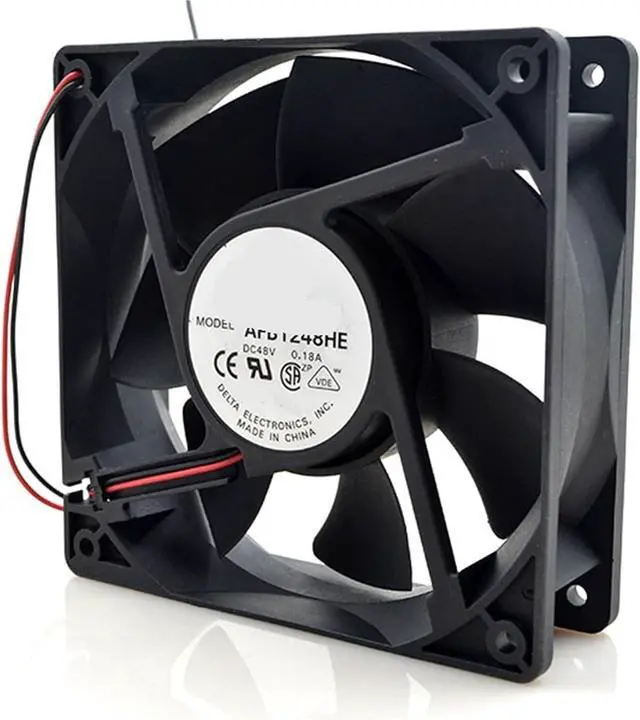 Alt view image 2 of 3 - 1pc for AFB1248HE 48V 0.18A 8.64W 2600RPM 12cm 12038 120x120x38mm Double Ball Bearing Cooling Fan