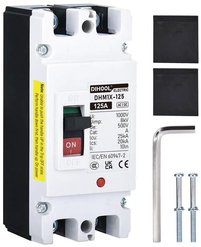 Main image of DIHOOL DC Main 125 Amp Circuit Breaker, 500V Battery Disconnect Switch, Master Switch for Boat Trolling Motor Marine ATV Trailer