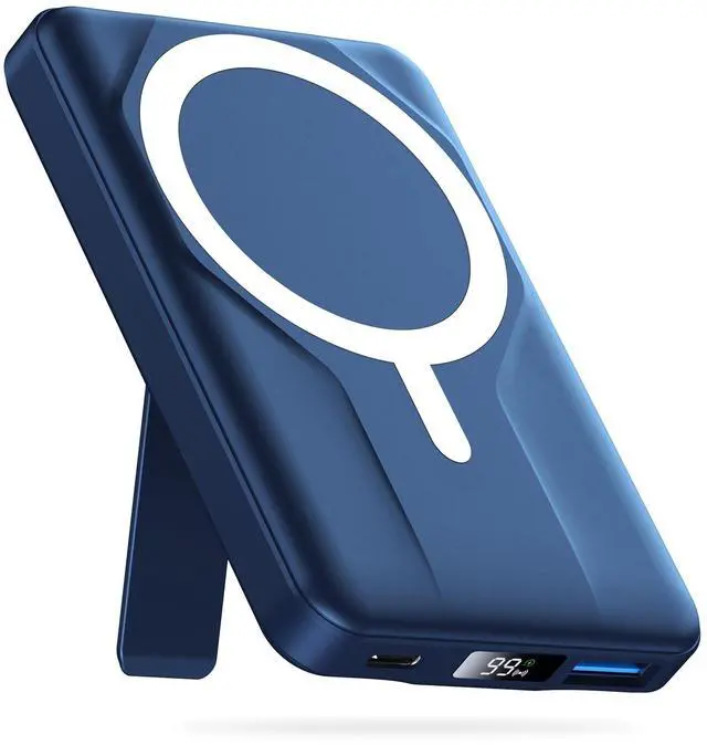 Main image of ViewSonic Magnetic Power Bank,10000mAh for MagSafe Battery Pack, 22.5W PD Fast Charging,LED Display & Foldable Stand Wireless Portable Charger for iPhone 17/16/15/14/13/12/Pro/Pro Max/Plus,Sea Blue