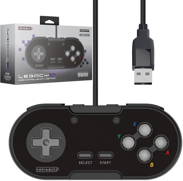 Main image of ViewSonic Legacy 16 Wired USB Controller - Features Home, SS & ZL/ZR Buttons - for Switch, PC, MacOS, RetroPie, Raspberry Pi - Onyx