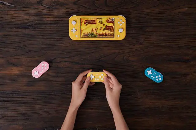 Alt view image 6 of 7 - ViewSonic Zero 2 Bluetooth Gamepad Keychain Sized Mini Controller for Switch, Windows, Android, macOS & Raspberry Pi(Yellow Edition)