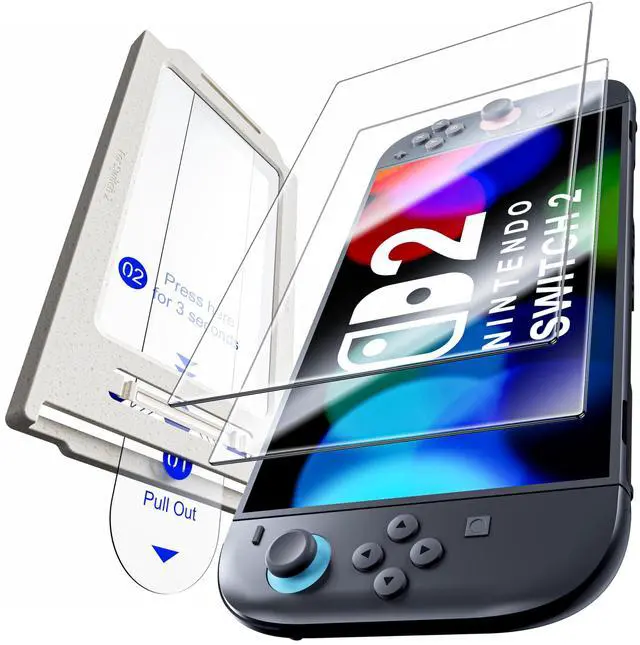 Main image of ViewSonic for Nintendo Switch 2 Screen Protector - 2025 Switch2 9H Tempered Glass, HD Clear with Auto Dust Removal, Anti-Scratch & Bubble-Free Installation Kit (2 Pack)