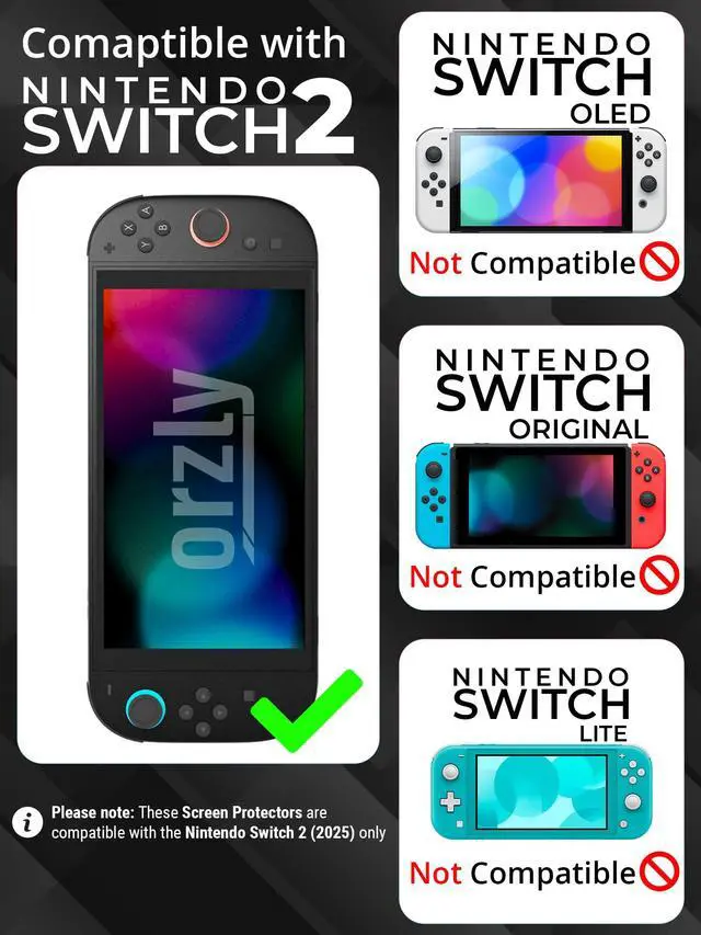 Alt view image 2 of 7 - ViewSonic Glass Screen Protector for Nintendo Switch 2 Console 2025 Screen Size 7.9 inch 4 Pack. No Bubbles Easy Installation Anti Scratch Edition