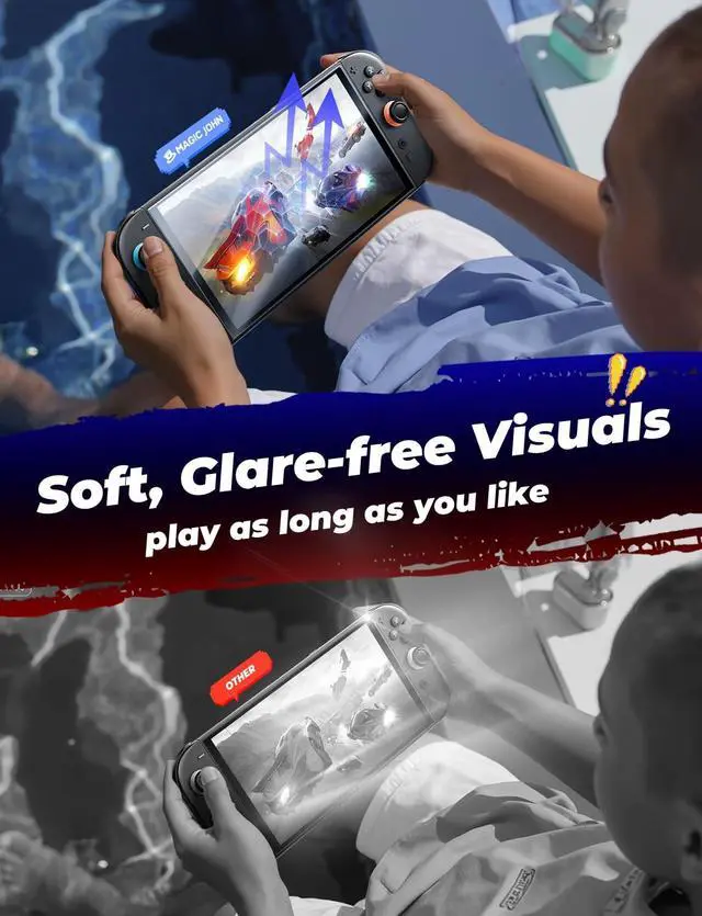 Alt view image 4 of 7 - ViewSonic for Nintendo Switch 2 Eye Protection Screen Protector 7.9'' 2025, Anti-Glare, Blue Light Filter, HD Clear, Automatic Dust Removal, 9H Tempered Glass, Compatible with Switch Console, 2 Pack