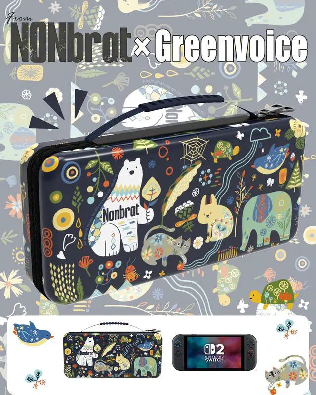 Alt view image 2 of 4 - ViewSonic X Greenvoice Nintendo Switch 2 Carrying Case, Cute Protective Hard Shell Travel Case for Games & Accessories (Blue)