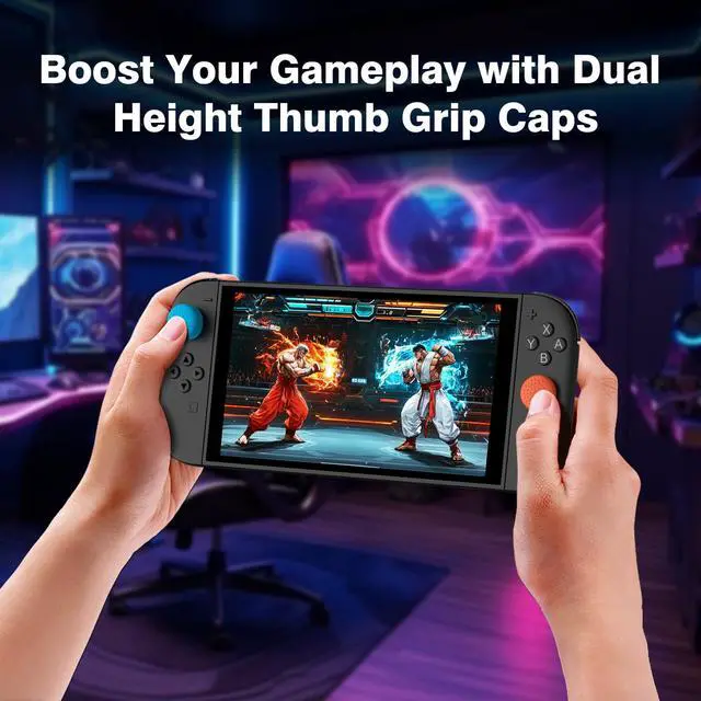 Alt view image 3 of 7 - 8 Pack Thumb Grips Compatible with Nintendo Switch 2 (2025), ViewSonic Thumb Grip Caps for Switch 2, Enhanced Gaming Grip Set, Joycon Grip Button Stick Cover, Improve Control and Guard Joystick Wear
