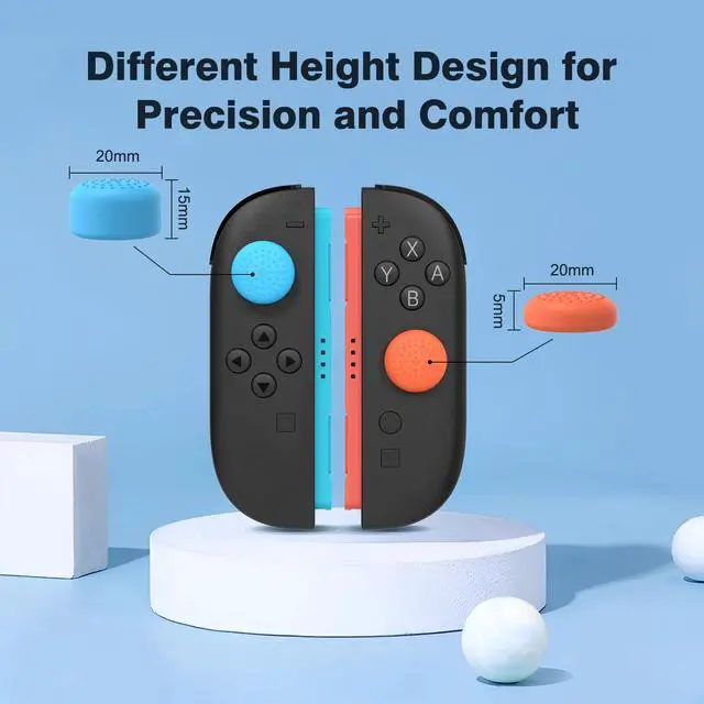 Alt view image 7 of 7 - 8 Pack Thumb Grips Compatible with Nintendo Switch 2 (2025), ViewSonic Thumb Grip Caps for Switch 2, Enhanced Gaming Grip Set, Joycon Grip Button Stick Cover, Improve Control and Guard Joystick Wear