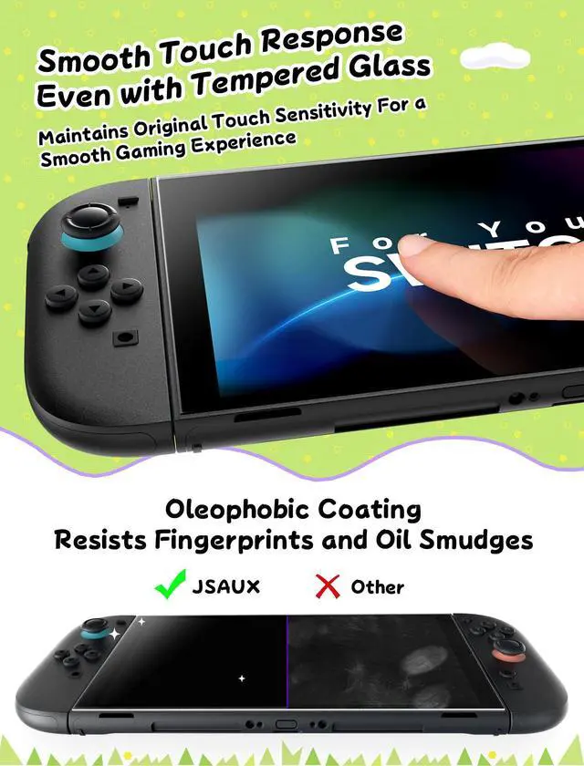 Alt view image 5 of 7 - ViewSonic 2-Pack Tempered Glass Screen Protector for Switch 2, Place & Pull Guide Frame for Effortless Installation, Ultra Clear 9H+ Hardness, Anti Fingerprint, Shatter Resistant Switch2 Accessories