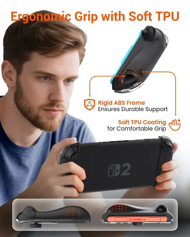 Alt view image 4 of 6 - ViewSonicSoft TPU Case, Protective Cover for Dockable Case, Clear PC Face, Ergonomic Grip for Cover with 2 Thumb Grips