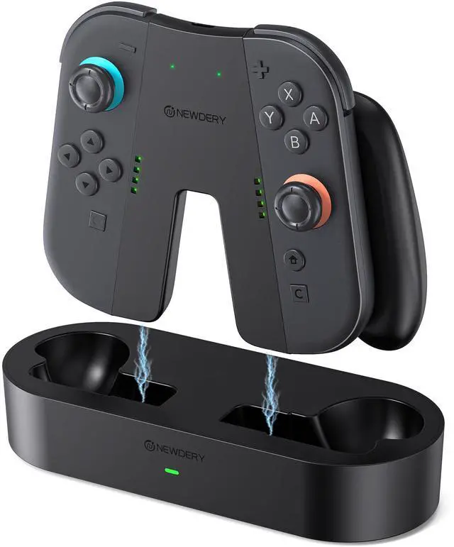 Main image of ViewSonic Charging Grip & Charging Dock for Switch 2, Magnetic Grip Controller Compatible with Switch 2 Joycons, Play While Charging with LED Indicator-Black