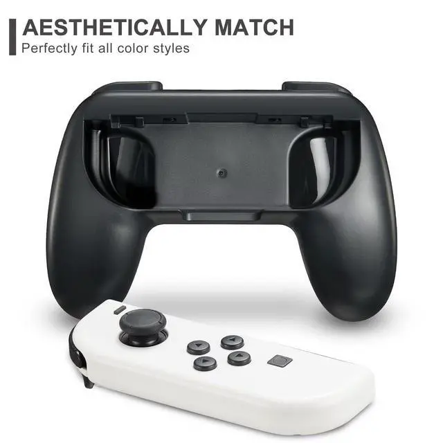 Alt view image 5 of 7 - ViewSonic Switch Accessories Grip Holder for Joy Controller Compatible with Switch Handheld Remote, Kit Set Grips Holder for Dual Con Joy Remote Controller Black 4 Packs