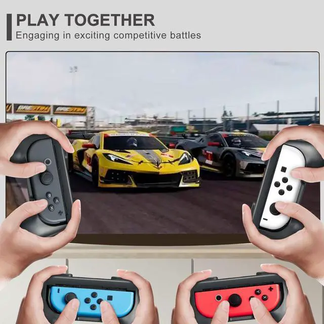 Alt view image 6 of 7 - ViewSonic Switch Accessories Grip Holder for Joy Controller Compatible with Switch Handheld Remote, Kit Set Grips Holder for Dual Con Joy Remote Controller Black 4 Packs