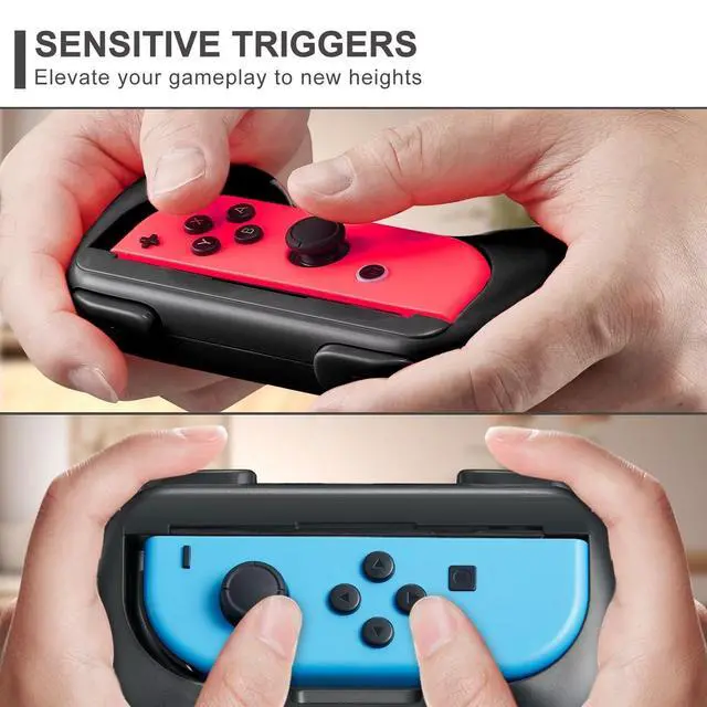 Alt view image 7 of 7 - ViewSonic Switch Accessories Grip Holder for Joy Controller Compatible with Switch Handheld Remote, Kit Set Grips Holder for Dual Con Joy Remote Controller Black 4 Packs