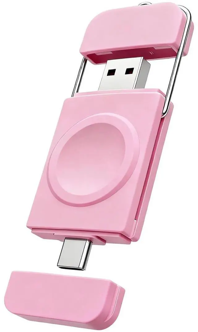Main image of ViewSonic Charger for Apple Watch, Magnetic Portable iwatch Charger, USB C &USB A Fast Wireless Charging Travel Charger for Apple Watch Series 11/10/9/8/7/6/5/4/3/2/1/SE/UItra 2/Ultra,Pink