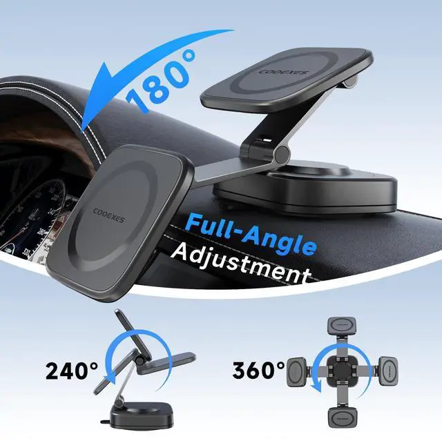 Alt view image 5 of 7 - ViewSonic Magnetic Car Phone Holder for Dashboard Windshield, Quick-Swap Cell Phone Mount with Strong Suction Cup, 360° Adjustable Car Phone Stand, Compatible with iPhone 17-12Pro Max, Samsung Galaxy