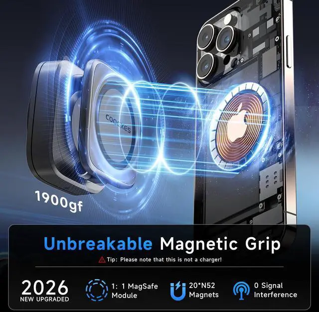 Alt view image 3 of 7 - ViewSonic Magnetic Car Phone Holder for Dashboard Windshield, Quick-Swap Cell Phone Mount with Strong Suction Cup, 360° Adjustable Car Phone Stand, Compatible with iPhone 17-12Pro Max, Samsung Galaxy