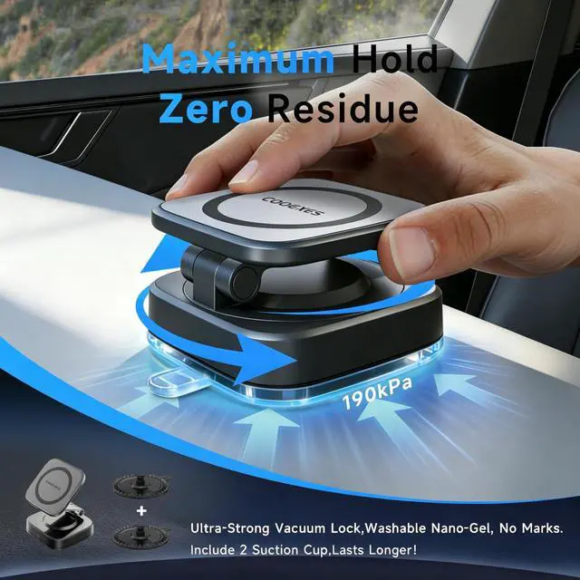 Alt view image 4 of 7 - ViewSonic Magnetic Car Phone Holder for Dashboard Windshield, Quick-Swap Cell Phone Mount with Strong Suction Cup, 360° Adjustable Car Phone Stand, Compatible with iPhone 17-12Pro Max, Samsung Galaxy