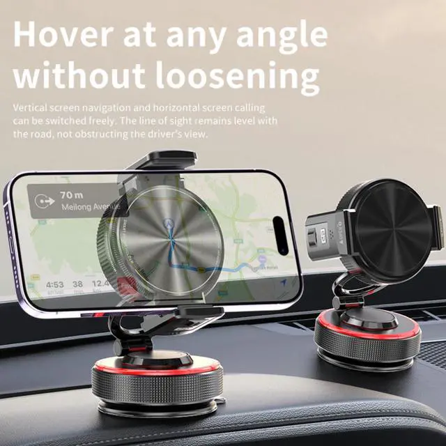 Alt view image 2 of 7 - ViewSonic 2026 Upgraded Vacuum Magnetic Mobile Phone Holder Cars for Magsafe Car Mount, Elastic Double Clamp and Magnetic Dual Mode, Mobile Phone Holder for iPhone17 Pro Max 16 15 14 13 12 & Samsun