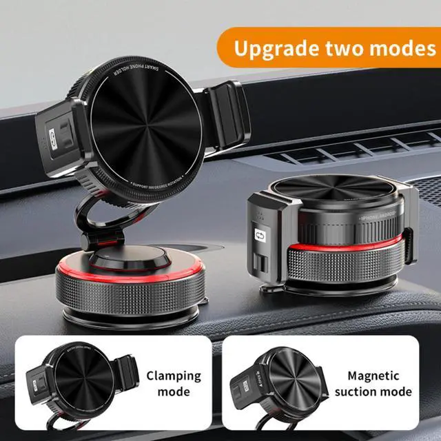 Alt view image 4 of 7 - ViewSonic 2026 Upgraded Vacuum Magnetic Mobile Phone Holder Cars for Magsafe Car Mount, Elastic Double Clamp and Magnetic Dual Mode, Mobile Phone Holder for iPhone17 Pro Max 16 15 14 13 12 & Samsun