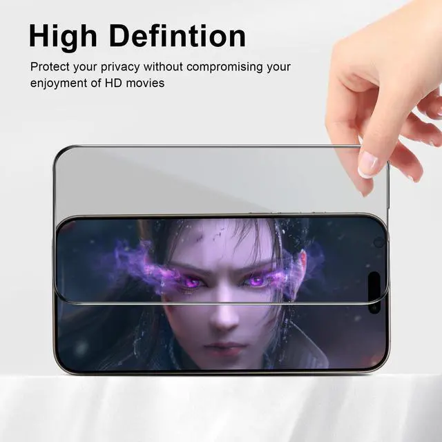 Alt view image 4 of 7 - for iPhone 16 Pro Max Privacy Screen Protector 2 Pack