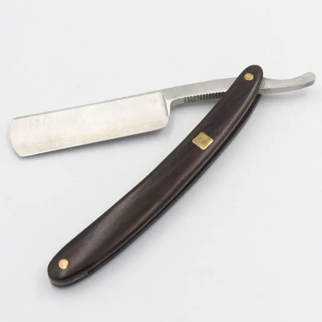 Alt view image 2 of 6 - Straight Razor, Wooden Straight Edge Razor for Man Stainless Steel Manual Straight Razor, Cutthroat Rosewood Razor, Natural Wood Scale Vintage Razor Barber Razor