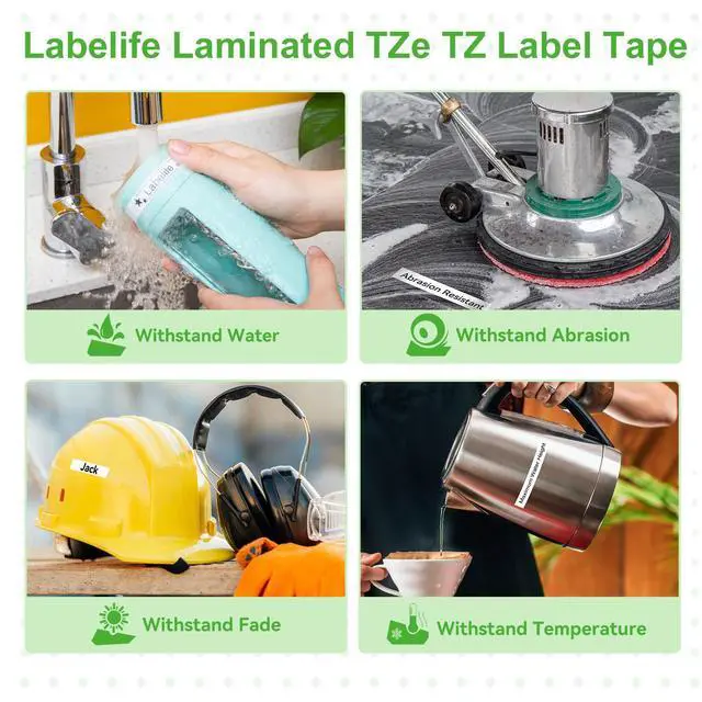 Alt view image 6 of 7 - ViewSonic 6-Pack TZe TZ Tape 9mm 0.35 Laminated White Label Tape TZe-221 Replace for Brother P Touch 9mm Label Tape TZe221 TZ221 for Brother Label Maker PTD210 PT-D220 PT-H110 PT-D400 PT-D610BT PTD200