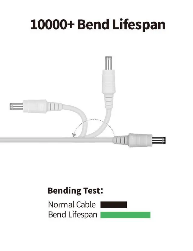 Alt view image 5 of 7 - ViewSonic Power Extension Cable 10M 33Ft 2.1mm x 5.5mm Compatible with 12V DC Adapter Cord for CCTV Security Camera System NVR DVR and Standalone IP Camera(White)
