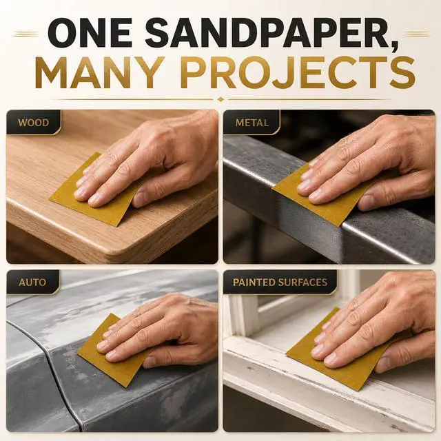 Alt view image 7 of 7 - ViewSonic 40 Pcs 1/4 Sheet Sandpaper, 800 Grit Premium Sand Paper for Wood Metal Automotive, 5.5" x 4.5", Wet/Dry Use, Palm Sander & Hand Sanding