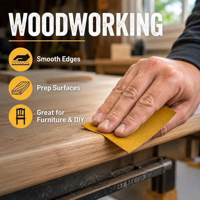 Alt view image 6 of 7 - ViewSonic 40 Pcs 1/4 Sheet Sandpaper, 800 Grit Premium Sand Paper for Wood Metal Automotive, 5.5" x 4.5", Wet/Dry Use, Palm Sander & Hand Sanding