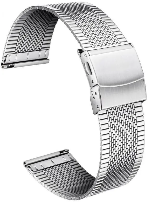 Main image of ViewSonic Stainless Steel Mesh Watch Bands 12mm 14mm 16mm 18mm 20mm 22mm Ultra-thin Quick Release Metal Replacement Watch Strap Men Women 4 Color (Gold, Silver, Black, Rose Gold)